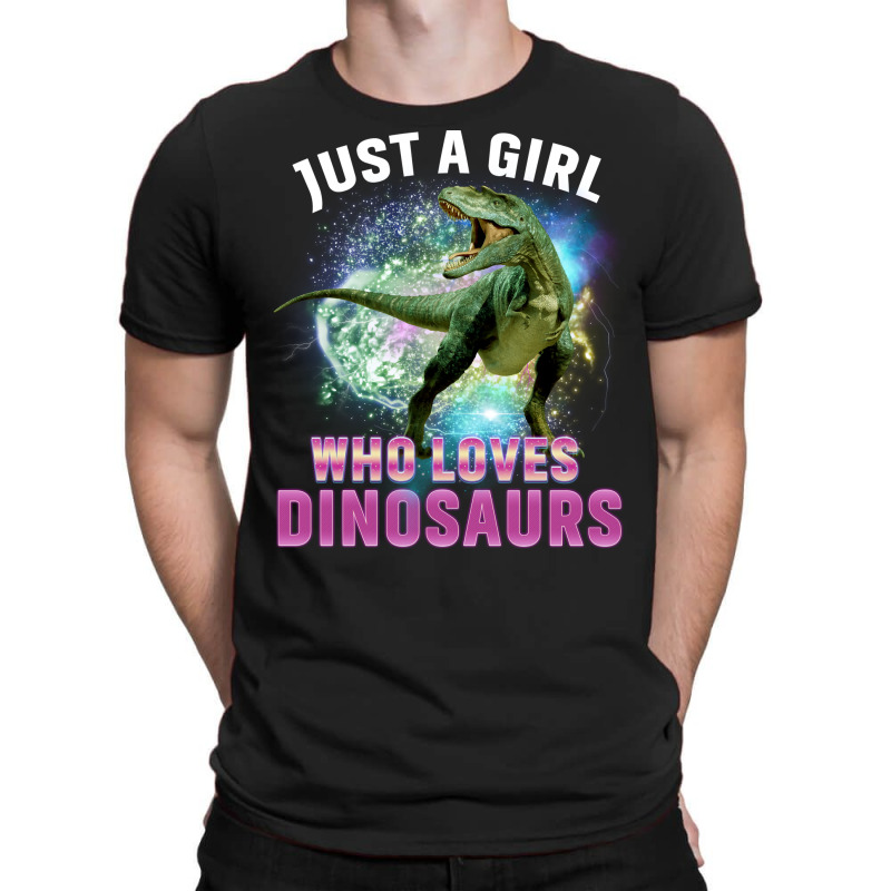 Dinosaurs Lover Just A Girl Who Loves Dinosaurs Cute Stars T-shirt | Artistshot