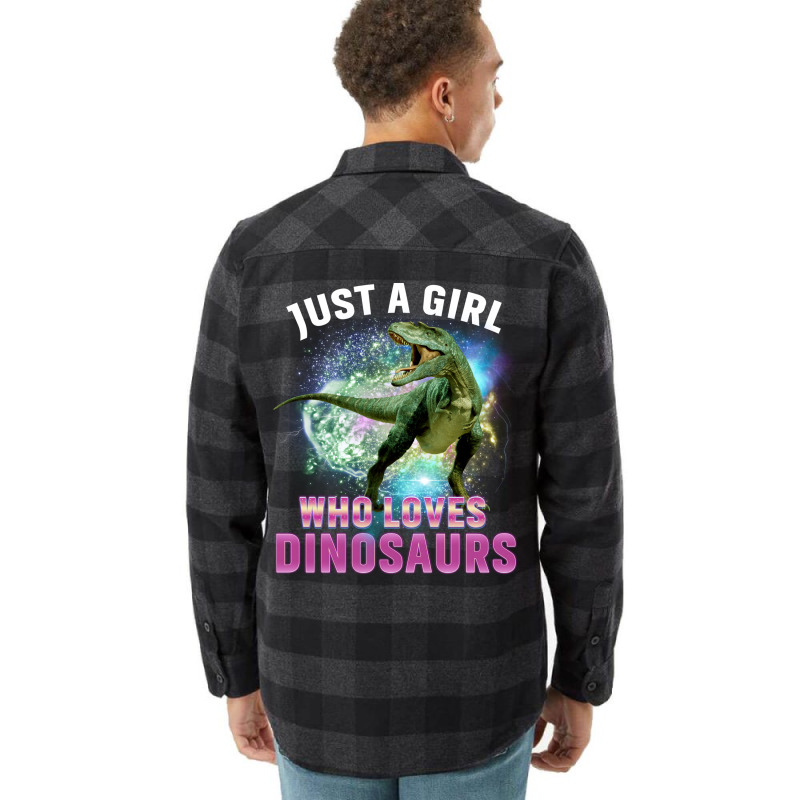 Dinosaurs Lover Just A Girl Who Loves Dinosaurs Cute Stars Flannel Shirt | Artistshot