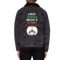 Every Family Needs A Stable Foundation Religious Christmas Hippie Unisex Sherpa-lined Denim Jacket | Artistshot