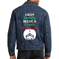 Every Family Needs A Stable Foundation Religious Christmas Hippie Men Denim Jacket | Artistshot