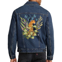 Theres A Cheetah In My Plants Red Men Denim Jacket | Artistshot