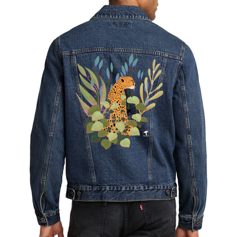 Theres A Cheetah In My Plants Red Men Denim Jacket | Artistshot