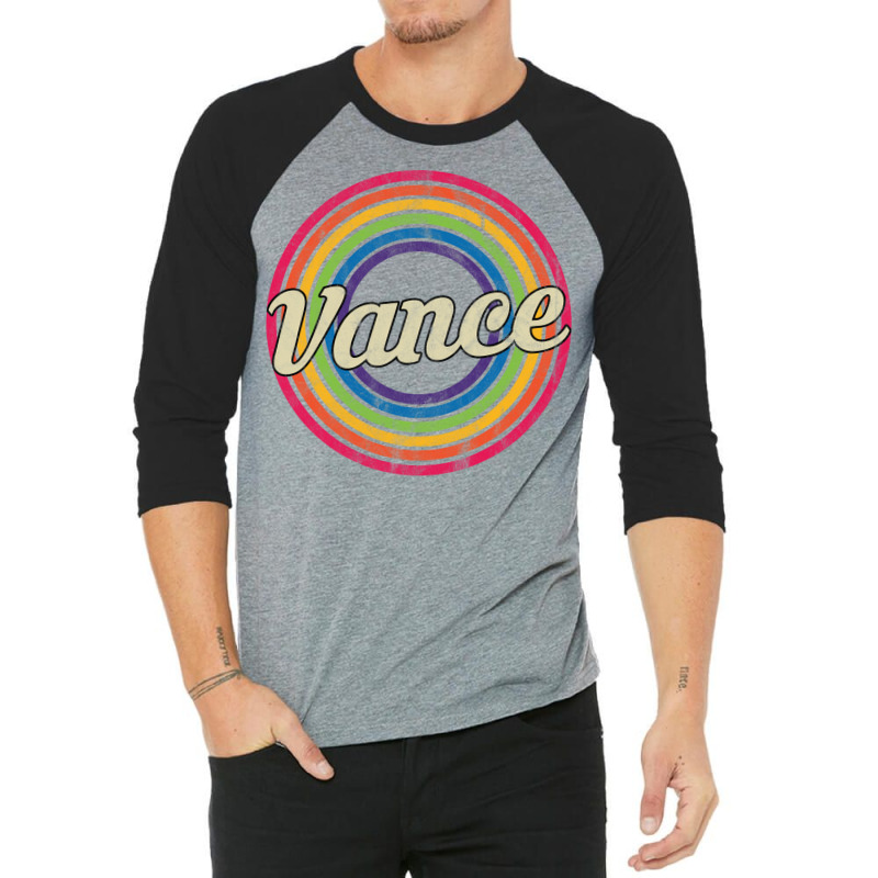 Vance Retro Rainbow Fadedstyle 3/4 Sleeve Shirt by kejaboant | Artistshot