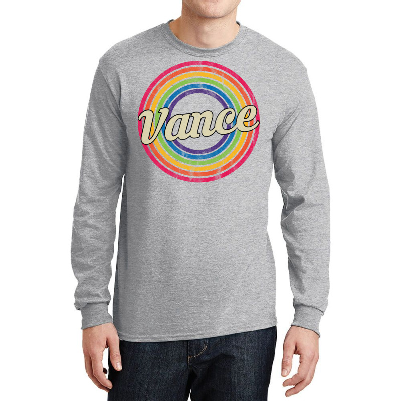 Vance Retro Rainbow Fadedstyle Long Sleeve Shirts by kejaboant | Artistshot