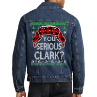 You Serious Clark Ugly Christmas Sweater Boy Men Denim Jacket | Artistshot