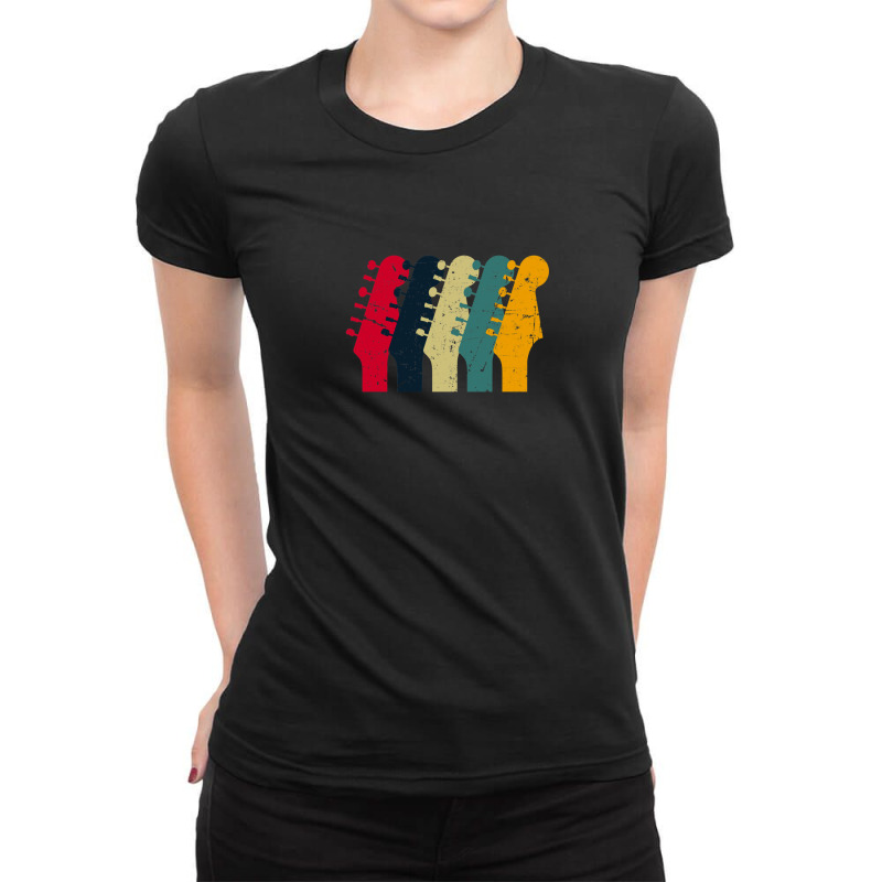 Electric Guitar Headstock Vintage Style Ladies Fitted T-Shirt by MiltonLane | Artistshot