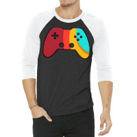 Video Game Lover Christmas Wrapping Gift Design Nature 3/4 Sleeve Shirt | Artistshot