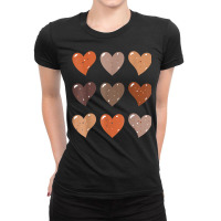 Melanin Skin Tone Hearts, Be Kind, Black History Month Tees T Shirt Ladies Fitted T-shirt | Artistshot