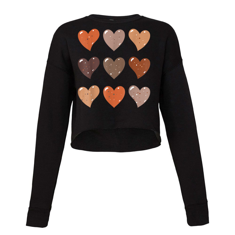 Melanin Skin Tone Hearts, Be Kind, Black History Month Tees T Shirt Cropped Sweater | Artistshot