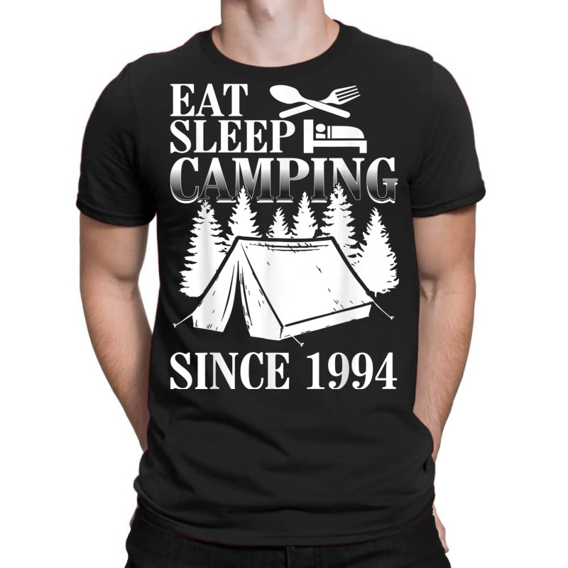 25th Birthday Eat Sleep Camping Camper T-Shirt by ALFREDMCGOWAN | Artistshot