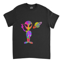 Alien Hippie Saturn Silhouette I Aliens Ufo Roswell Tie Dye Classic T-shirt | Artistshot