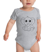 Cute Elephant Sitting Down Baby Bodysuit | Artistshot