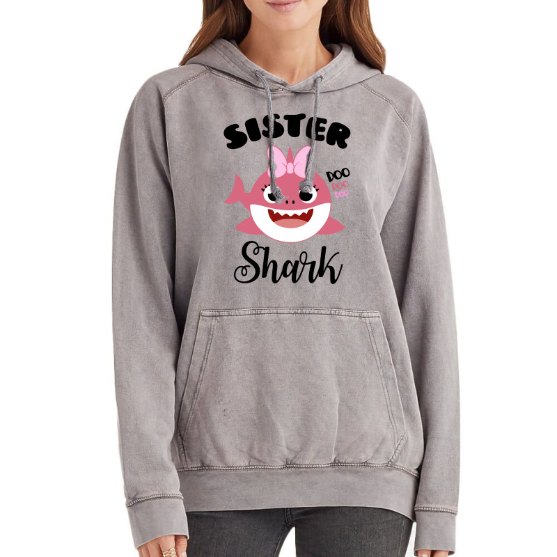 Cute Sister Shark Vintage Vintage Hoodie by koyunsnoerw | Artistshot