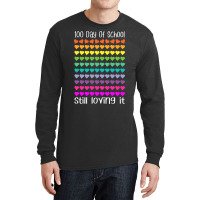 100 Day Of School Still Loving It Colorful Hearts Humor Long Sleeve Shirts | Artistshot