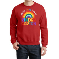 Happy 100th Day Of School Kindergarten Teacher Girls Rainbow 80s Crewneck Sweatshirt | Artistshot