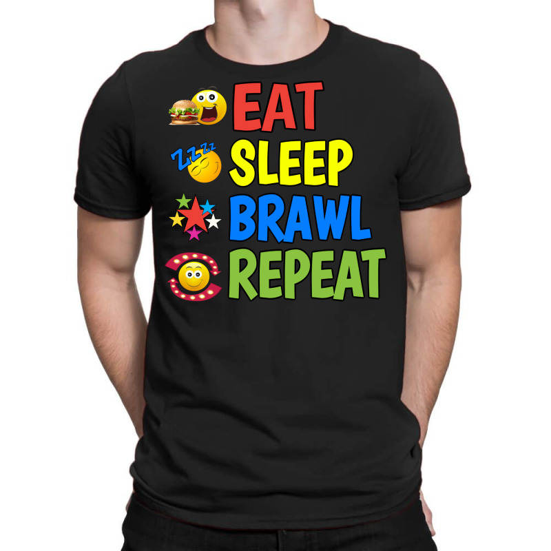 Eat Sleep Brawl Repeat 70s T-shirt | Artistshot