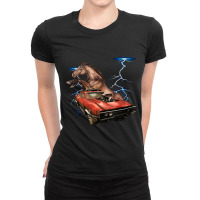 American Muscle Cars - Thunderstorm Car - Auto Mechanic Gift Ladies Fitted T-shirt | Artistshot