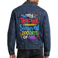 100 Days Of School Student Cute Men Denim Jacket | Artistshot