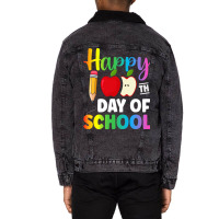 100 Days Of School Red 80s Unisex Sherpa-lined Denim Jacket | Artistshot