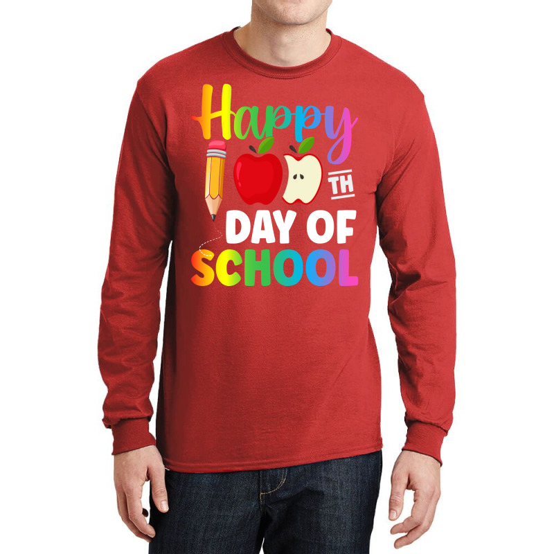 100 Days Of School Red 80s Long Sleeve Shirts | Artistshot