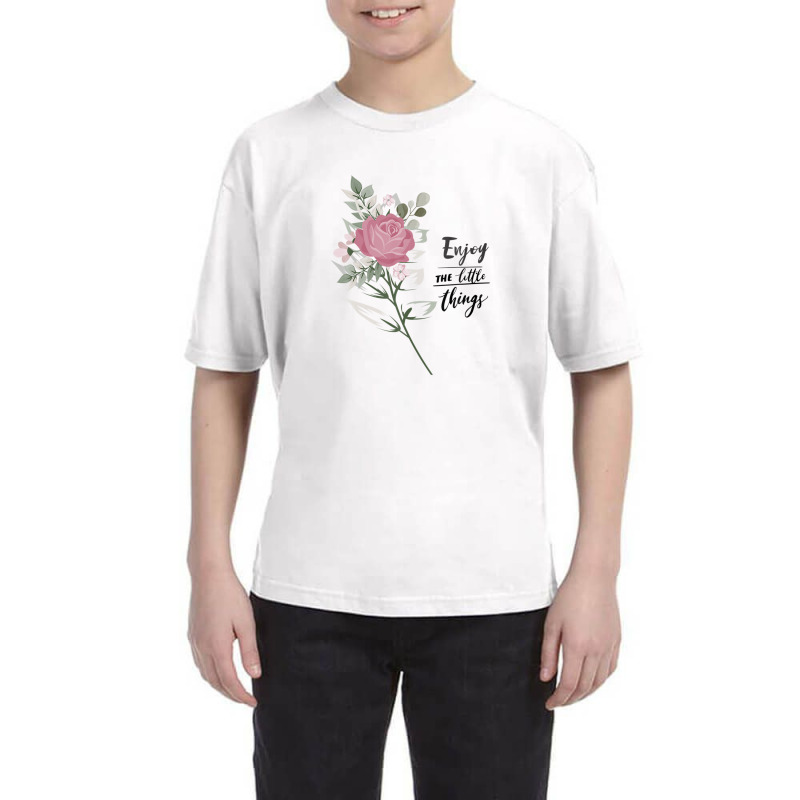 Enjoy The Little Things Shirt Flowers Trendy Quote Youth Tee | Artistshot