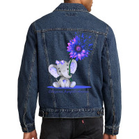 Hot Trend Osteogenesis Imperfecta Awareness Cute Elephant Sunflower Bl Men Denim Jacket | Artistshot