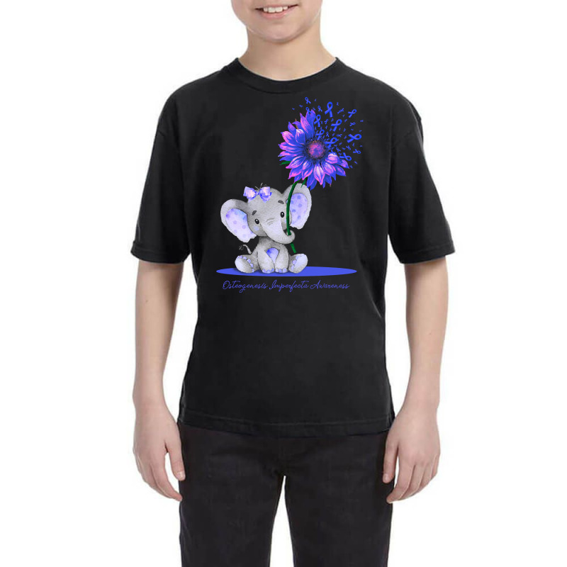 Hot Trend Osteogenesis Imperfecta Awareness Cute Elephant Sunflower Bl Youth Tee by greggjvandervor | Artistshot