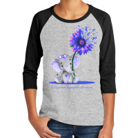 Hot Trend Osteogenesis Imperfecta Awareness Cute Elephant Sunflower Bl Youth 3/4 Sleeve | Artistshot