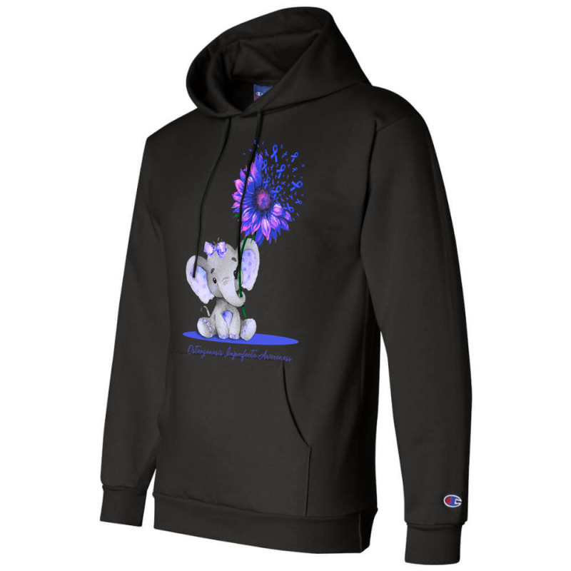 Hot Trend Osteogenesis Imperfecta Awareness Cute Elephant Sunflower Bl Champion Hoodie by greggjvandervor | Artistshot