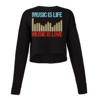 Music Is Life Music Is Love Equalizer Spectrum Analyzer T Shirt Cropped Sweater | Artistshot