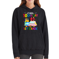 Happy 100th Day Of 1st Grade Teacher 100 Days Of School Boys Red Vintage Hoodie | Artistshot