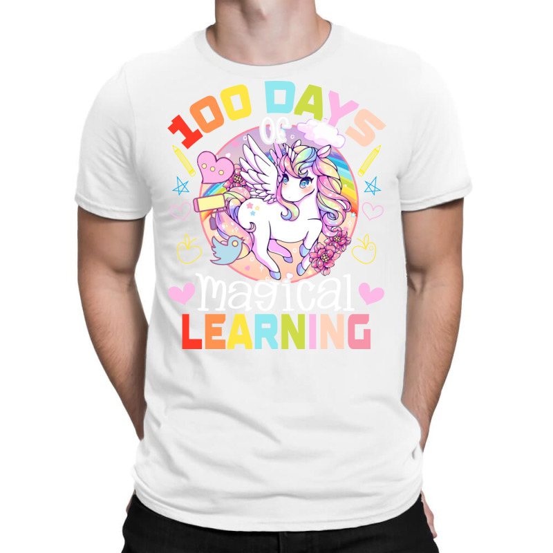 100th Day Of School Unicorn Girls 100 Days Of School Yellow T-shirt | Artistshot