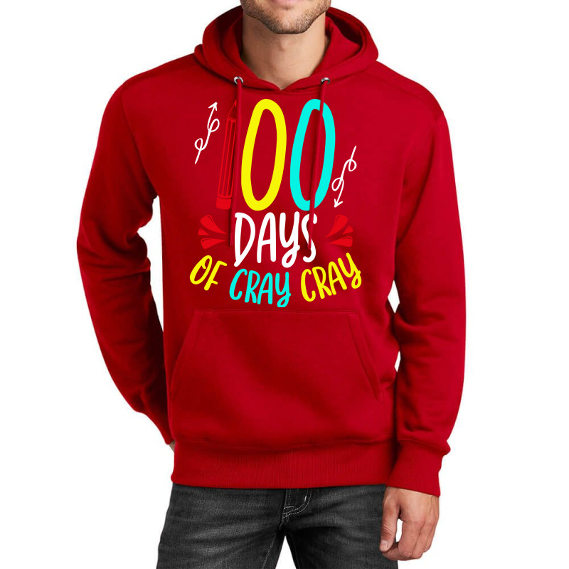 Funny 100 Days Of School Sayings 100 Days Of Cray Cray Cute Unisex Hoodie | Artistshot