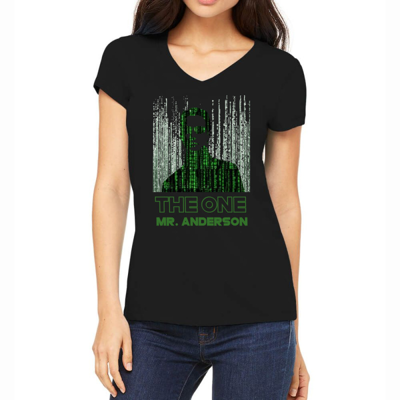 Limited Edition Matrix The One - Mr. Anderson Women's V-Neck T-Shirt by Bostic Walling | Artistshot