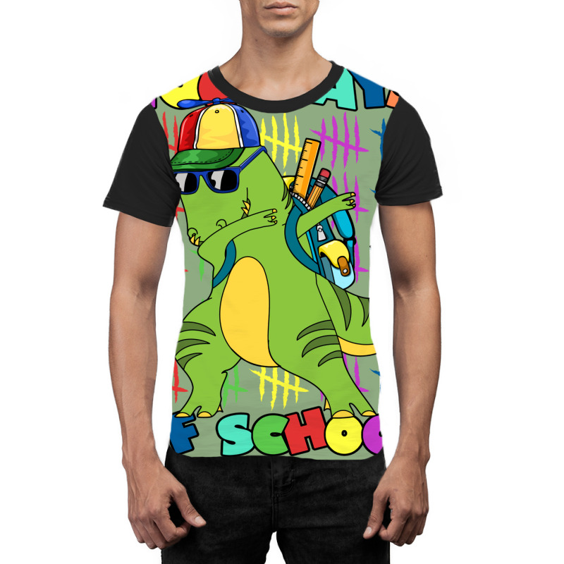 100 Days Of School Dabbing Dinosaur Trex Trending Graphic T-shirt | Artistshot