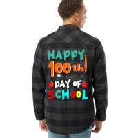 Happy 100th Day Of School Retro Music Flannel Shirt | Artistshot