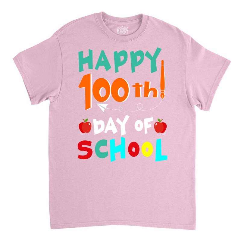 Happy 100th Day Of School Retro Music Classic T-shirt by grehamizmiriw | Artistshot