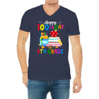 Happy 100th Day Of 5th Grade Teacher 100 Days Of School Boys Stars V-neck Tee | Artistshot