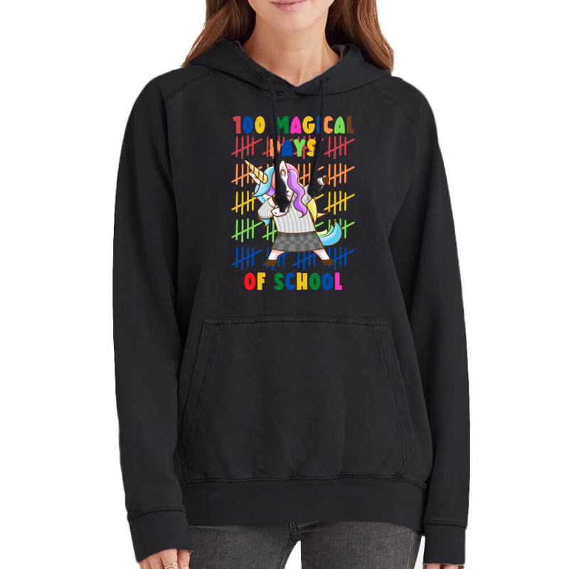 100 Magical Days Of School Unicorn Yellow Red Vintage Hoodie | Artistshot