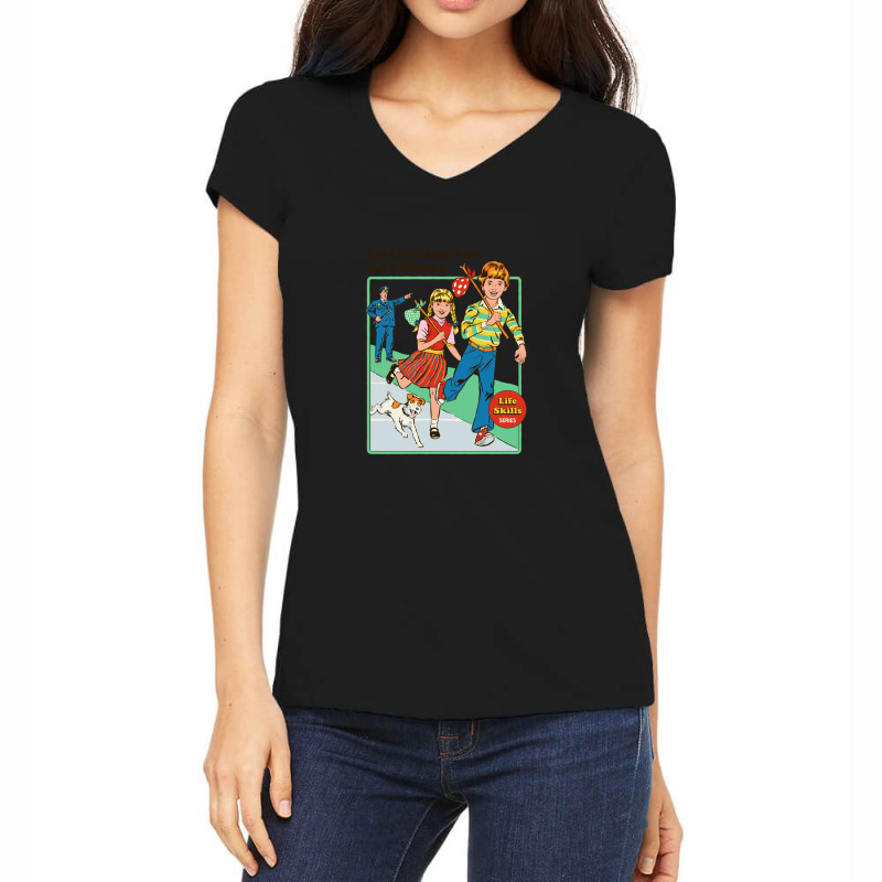 Let's Run Away Women's V-Neck T-Shirt by SallyThompson | Artistshot