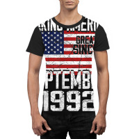 28th Birthday Gift September 1992 American Flag 28 Years Old Graphic T-shirt | Artistshot