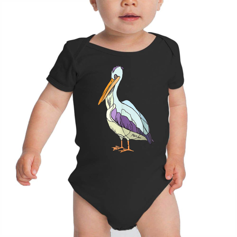 Pelican Vintage Bird Graphic Pelican Sea Bird Seabird T Shirt Baby Bodysuit by casimircorjki0 | Artistshot