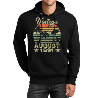 28th Birthday Gift Vintage 28 Years Old August 1991 S Unisex Hoodie | Artistshot