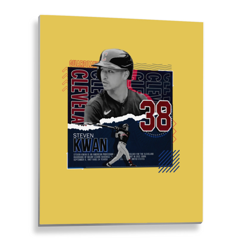 Steven Kwan Baseball Paper Poster Guardians Boy Metal Print Vertical | Artistshot