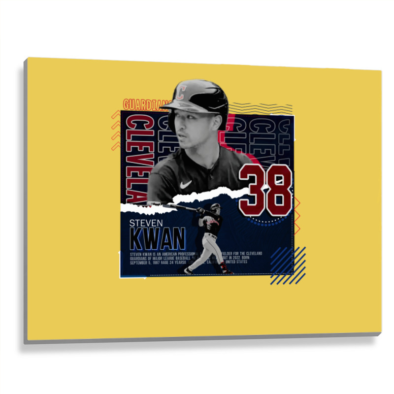 Steven Kwan Baseball Paper Poster Guardians Boy Metal Print Horizontal | Artistshot