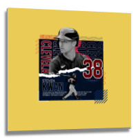 Steven Kwan Baseball Paper Poster Guardians Boy Metal Print Square | Artistshot