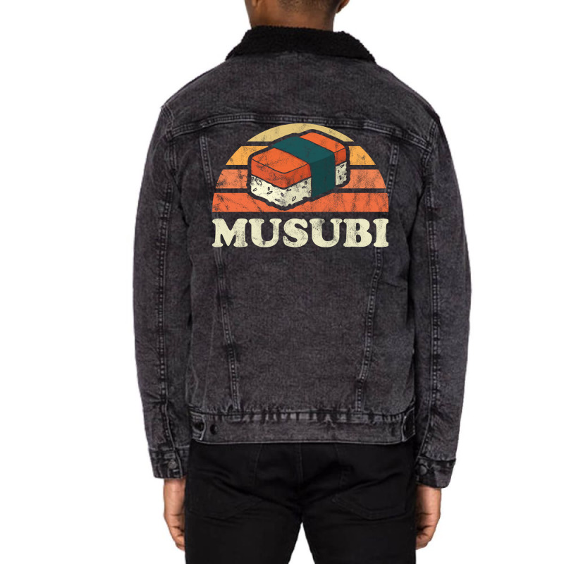 Musubi Hawaiin Sunset Girl Unisex Sherpa-lined Denim Jacket | Artistshot