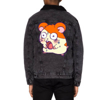 Shocked Hamtaro Meme Girl Unisex Sherpa-lined Denim Jacket | Artistshot