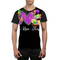 Peace Love King Cake Funny Mardi Gras Party Carnival Gift Graphic T-shirt | Artistshot