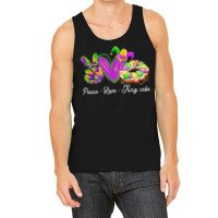 Peace Love King Cake Funny Mardi Gras Party Carnival Gift Tank Top | Artistshot